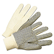 Anchor Brand Pvc-Dotted Canvas Gloves, White, One Size Fits All, 12 Pairs (ANR1000)
