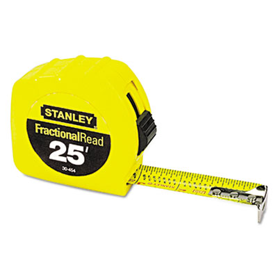 Stanley Tools Tape Rule, 1" X 25ft, Steel Blade, Plastic Case, Yellow (30454)