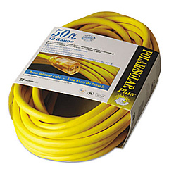 CCI Polar/solar Indoor-Outdoor Extension Cord With Lighted End, 50ft, Yellow (01688)