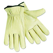 MCR Safety Economy Leather Drivers Gloves, Gunn Cut, Keystone Thumb, Large, Cream, 12 Pairs (3211L)