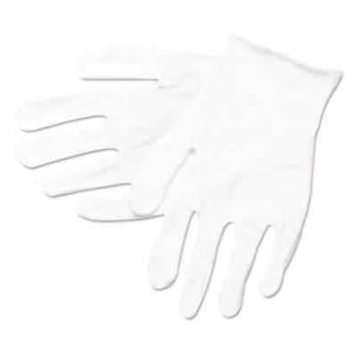 MCR Safety Cotton Inspector Gloves, Reversible, One Size Fits Most, White, 12 Pairs (8600C)