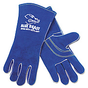 MCR Safety Blue Beast Leather Welding Work Gloves, ANSI Level 3 Heat Resistance, Gunn Cut, Wing Thumb, X-Large, Blue, 12 Pairs (4600)