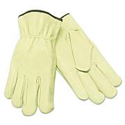 MCR Safety Unlined Driver's Gloves, Gunn Cut, Keystone Thumb, Small, Cream, 12 Pairs (3400S)