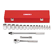 PROTO 18-Piece Mechanic's Tool Set, Sae, 1/2" Drive, 3/8" To 1 1/4", 6-Point (54122)