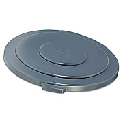 Rubbermaid Commercial Round Flat Top Lid, for 55 gal Round BRUTE Containers, 26.75" diameter, Gray (2654G)