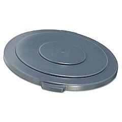 Rubbermaid Commercial Round Flat Top Lid, for 55 gal Round BRUTE Containers, 26.75" diameter, Gray (2654G)