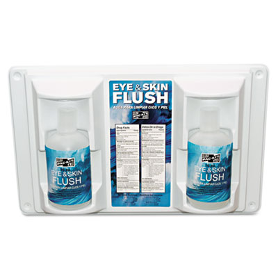 Pac-Kit Twin Bottle Eye Flush Station, 16 oz Bottles, 2 Bottles/Station (24102)