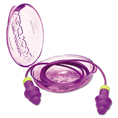 Moldex Rockets Reusable Earplugs, Corded, 27NRR, Purple/Bright Green, 50 Pairs/Box (6405)