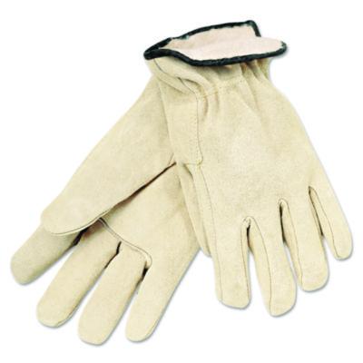 MCR Safety Insulated Driver's Gloves, Gunn Cut, Straight Thumb, Large, Cream, 12 Pairs (3150L)