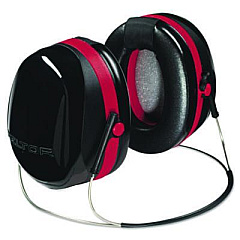 3M E-A-R Peltor OPTIME 105 Behind-The-Head Earmuffs, 29 dB NRR, Red/Black (H10B)