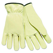 MCR Safety Top Grain Cowhide Leather Drivers Gloves, Gunn Cut, Straight Thumb, Medium, Tan, 12 Pairs (3200M)