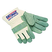 MCR Safety Big Jake Series Premium Leather Palm Work Gloves, EN388: 4243, Gunn Cut, Wing Thumb, 11" Long, Large, Natural/Gray, 12 Pairs (1700L)
