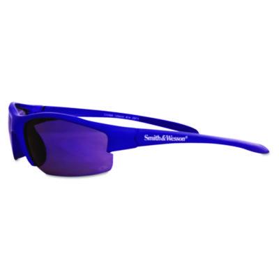 Smith & Wesson Equalizer Safety Eyewear, Blue Half Frame, Mirrored Blue Dual Lens (21301)