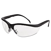 MCR Safety Klondike Safety Glasses, Matte Black Half Frame, Clear Dual Anti-Fog Lens (KD110AF)