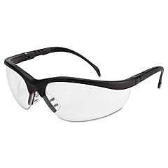 MCR Safety Klondike Safety Glasses, Matte Black Half Frame, Clear Dual Anti-Fog Lens (KD110AF)