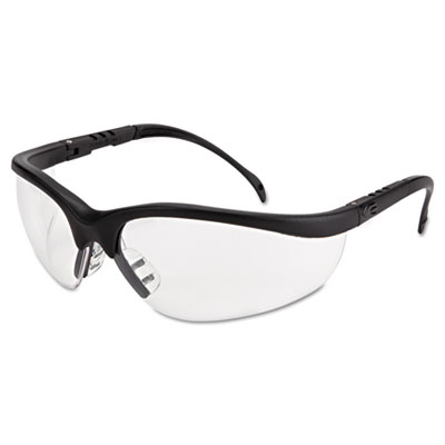 MCR Safety Klondike Safety Glasses, Matte Black Half Frame, Clear Dual Anti-Fog Lens (KD110AF)
