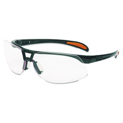 Honeywell Uvex Protege Safety Eyewear, Metallic Black Half Frame, Clear Dual Lens (S4200)