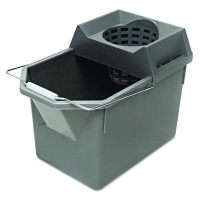 Rubbermaid Commercial Pail/Strainer Combination, 15 qt, Steel Gray (6194STL)