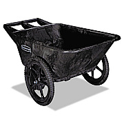 Rubbermaid Commercial Big Wheel Agriculture Wheelbarrow, 300 lb Capacity, 32.75" x 58" x 28.25", Black (5642BLA)