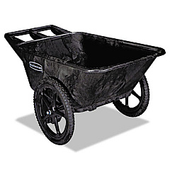 Rubbermaid Commercial Big Wheel Agriculture Wheelbarrow, 300 lb Capacity, 32.75" x 58" x 28.25", Black (5642BLA)