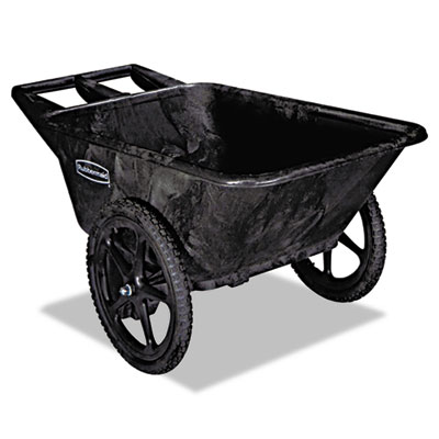 Rubbermaid Commercial Big Wheel Agriculture Wheelbarrow, 300 lb Capacity, 32.75" x 58" x 28.25", Black (5642BLA)