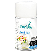 TimeMist 9000 Shot Metered Air Freshener Refill, Clean N' Fresh, 7.5 oz Aerosol Spray, 4/Carton (1042637)