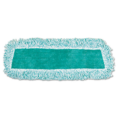 Rubbermaid Commercial Standard Microfiber Dust Mop With Fringe, Cut-End, 18 x 5, Green (Q408GRE)