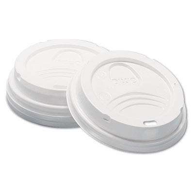 Dixie Dome Hot Drink Lids, Fits 8 oz Hot Cups, Plastic, White, 100/Sleeve, 10 Sleeves/Carton (D9538)