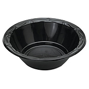 Genpak Silhouette Plastic Dinnerware, Bowl, 12 Oz, Black, 125/pack, 8 Packs/carton (BLK21)