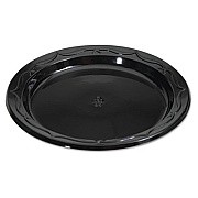 Genpak Silhouette Black Plastic Plates, 6 Inches, Round, 125/pack (BLK06)