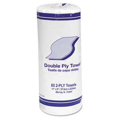 General Supply Kitchen Roll Towel, 9" x 11", White, 85 Sheets/Roll, 30 Rolls/Carton (GEN1799B)