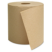 GEN Hardwound Roll Towels, 1-Ply, 8" x 800 ft, Brown, 6 Rolls/Carton (1825)