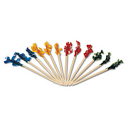 AmerCareRoyal Regular Cellophane-Frill Wood Picks, 2.5", Assorted, 1,000/Box, 10 Boxes/Carton (R811W)