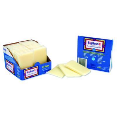 Big Boss II Non-Scratch Scouring Pads, 3.5 x 5.5, Yellow, 24/Carton (V890116)