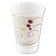 SOLO Symphony Design Wax-Coated Paper Cold Cups, ProPlanet Seal, 7 oz, Beige/White/Red, 100/Sleeve, 20 Sleeves/Carton (R7NSYM)
