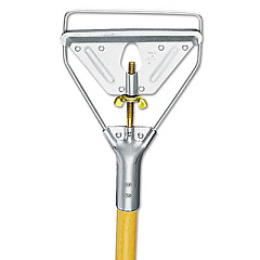 Boardwalk Screw Clamp Metal Head Wooden Mop Handle, Junior, #12 and #16, 7/8" Dia. x 54" (BWK606)