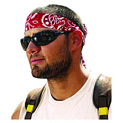 ergodyne Chill-Its 6700/6705 Bandana/Headband, One Size Fits All, Red Western (12305)