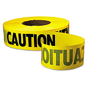 Empire Caution Barricade Tape, "Caution" Text, 3" x 1,000 ft, Yellow/Black (771001)