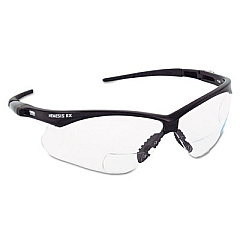KleenGuard Nemesis Readers Safety Glasses, 1.0+ Diopter, Black Half Frame, Clear Dual Lens (28618)