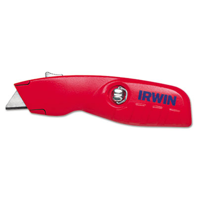 IRWIN Self-Retracting Safety Knife, 1 Retractable Blade, Red/Silver (2088600)