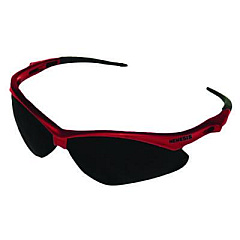 KleenGuard Nemesis Safety Glasses, Red Half Frame, Smoke Dual Lens (22611)