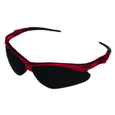 KleenGuard Nemesis Safety Glasses, Red Half Frame, Smoke Dual Lens (22611)