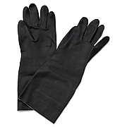 Boardwalk Neoprene Flock-Lined Gloves, Long-Sleeved, 12", Large, Black, Dozen (BWK543L)