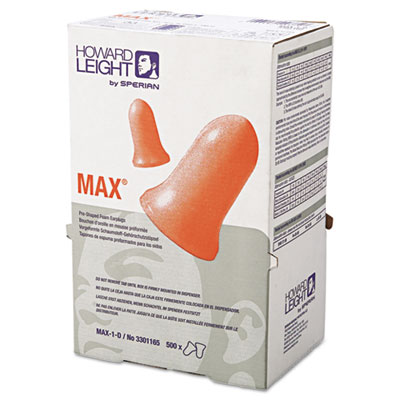 Howard Leight by Honeywell MAX-1 D Single-Use Earplugs, Cordless, 33NRR, Coral, LS 500 Refill