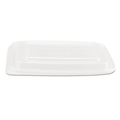 Genpak Microwave Safe Container Lid, Plastic, Fits 24-32 oz, Rectangular, Clear, 75/Bag, 4 Bags/Carton (FPR932)