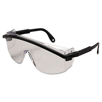 Honeywell Uvex Astrospec 3000 Eyewear S135, Black Half Frame OTG, Clear Single Lens