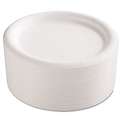 AJM Packaging Corporation Premium Coated Paper Plates, 9" dia, White, 125/Pack, 4 Packs/Carton (CP9AJCWWH14)