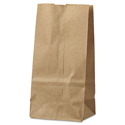 Ross & Wallace Paper Products Grocery Paper Bags, 2# Size, 30# Basis Weight, 4.13" x 2.63" x 7.88", Kraft, 500/Bundle (GK2500)