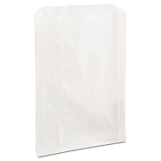 Bagcraft Grease-Resistant Single-Serve Bags, 6.5" x 1" x 8", White, 2,000/Carton (300422)