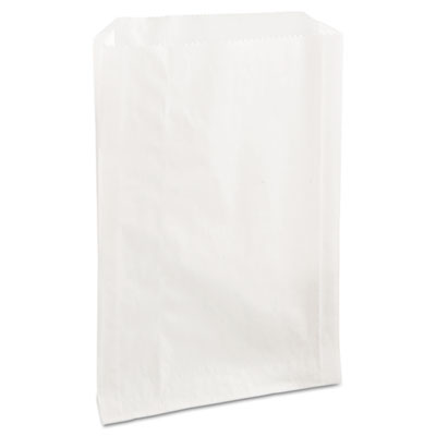 Bagcraft Grease-Resistant Single-Serve Bags, 6.5" x 1" x 8", White, 2,000/Carton (300422)